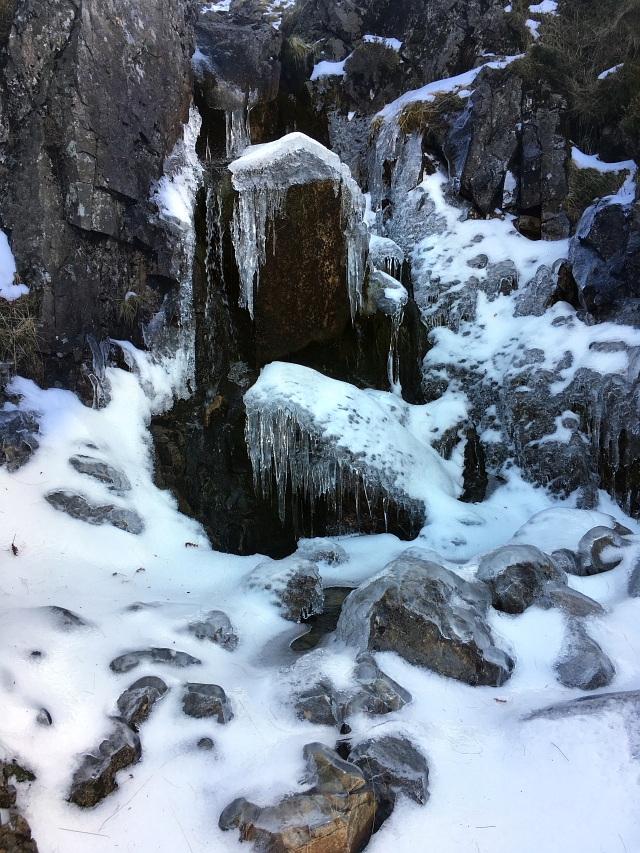 Scafell Pike Snow Frozen Waterfall