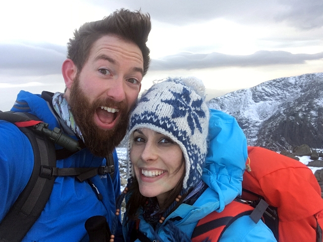 Summit of Scafell Pike Snow Selfie
